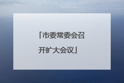 市委常委会召开扩大会议